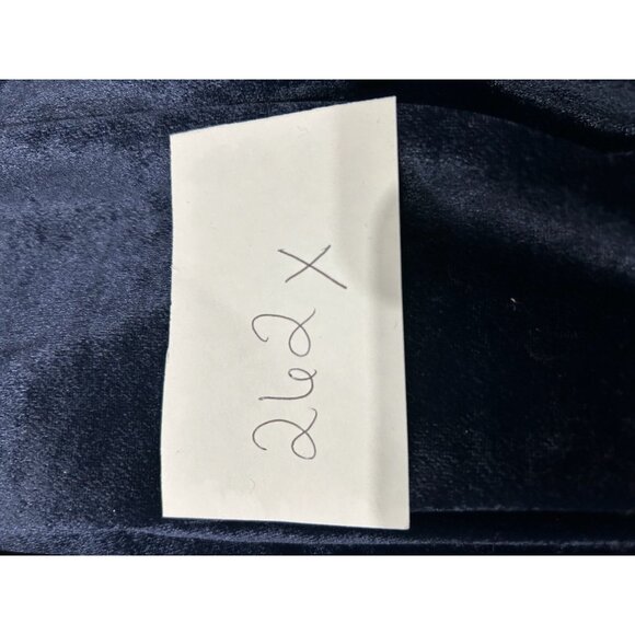 Vintage Navy Blue Velvet Robe Quilted Detail Long Sleeves  Sz LP - Picture 7 of 9